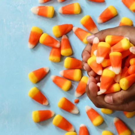 A handful of candy corn.