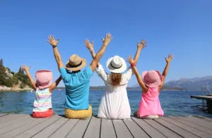 family on sea resort