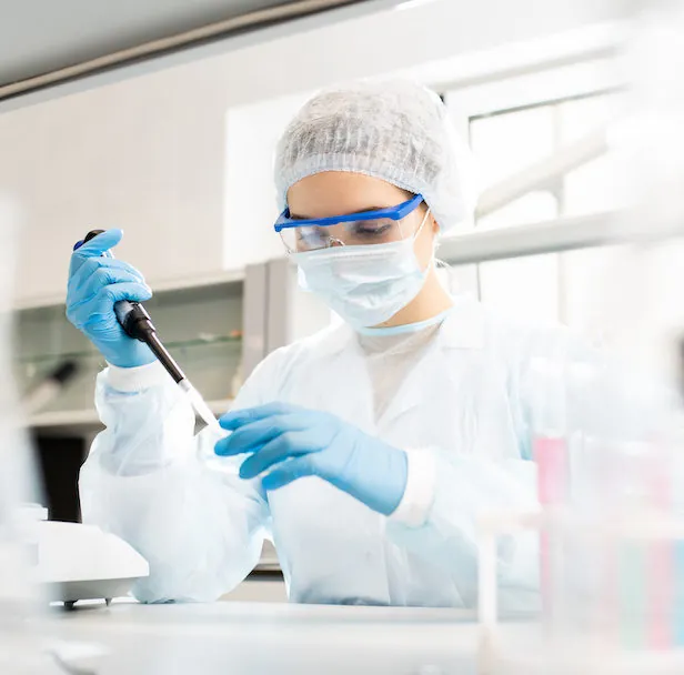 Microbiologist at work